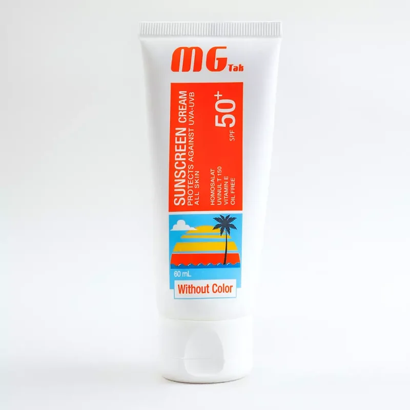 ضد آفتاب بی رنگ مناسب انواع پوست SPF 50+ ام جی تک MG TAK